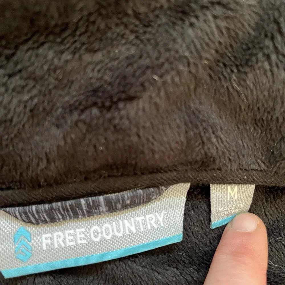 Free Country Jacket Women's Medium Black/Gray Full Zip Hood - Picture 4 of 10